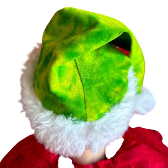 Handcrafted Tie Dye Santa Hat Grinch Green Christmas Holiday Hippie Brand New main image 6